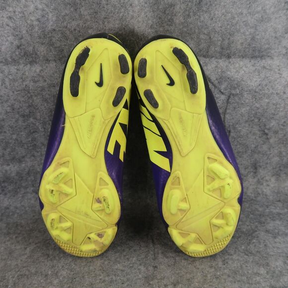 Nike Shoes Kids 5 Cleats Soccer Mercurial FG Sports Athletic Purple Volt Youth - Picture 10 of 16